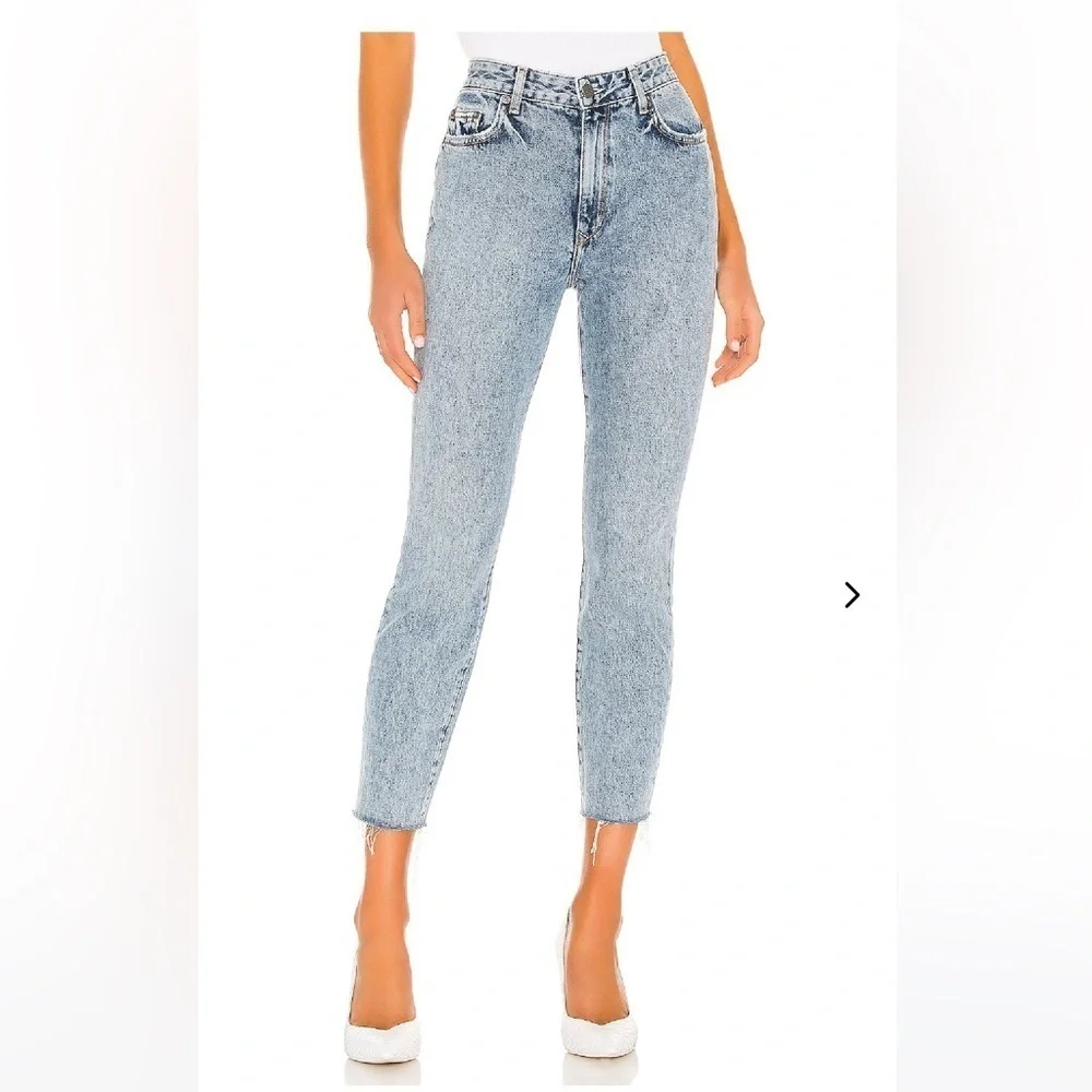 Lovers and Friends Logan Distressed Cropped Raw Edge Denim in Lost Hills preppy